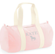 Load image into Gallery viewer, Barrel Bag Pink Name &amp; Picture
