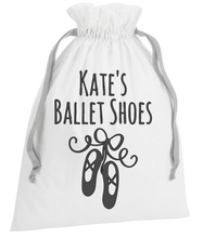 Load image into Gallery viewer, Personalised Ballet Shoes Drawstring Bag
