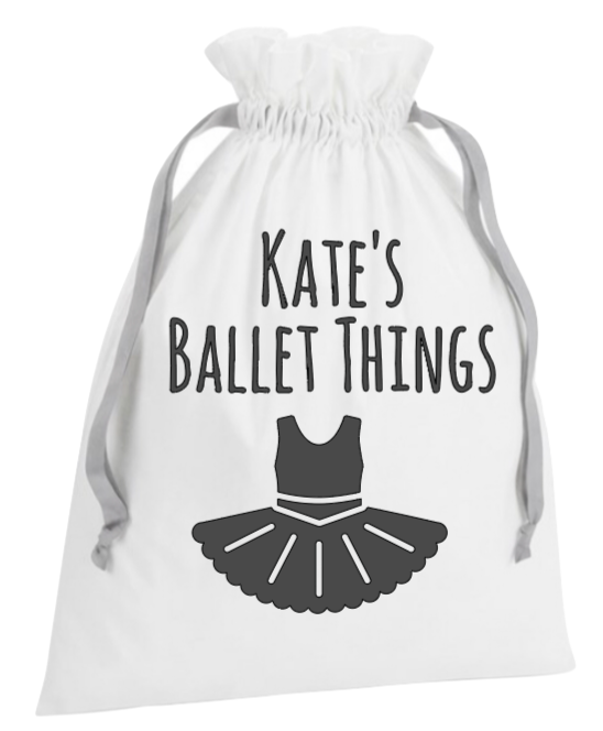 Personalised Ballet Things Drawstring Bag