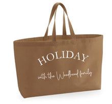 Load image into Gallery viewer, Oversized Caramel Canvas Bag - Holiday
