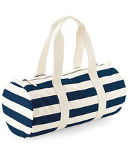 Load image into Gallery viewer, Dance Barrel Bag Navy Stripe
